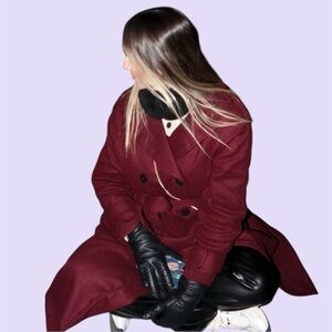 SHEIN Deep Red Trench Coat